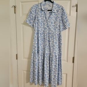 Crown & Ivy Blue Floral Midi Dress